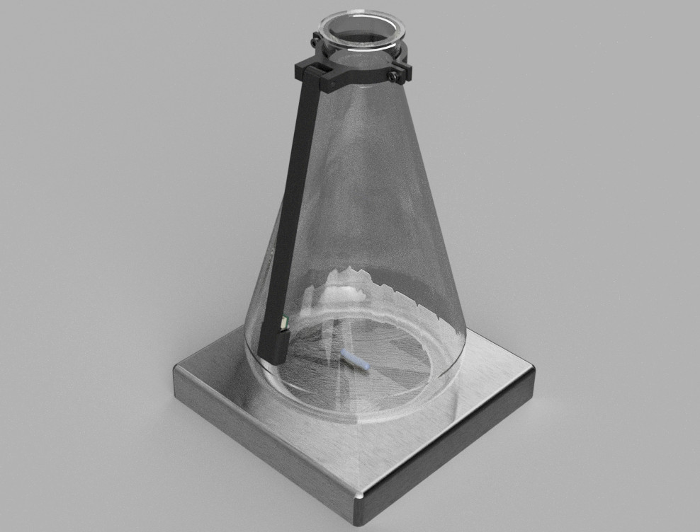 Erlenmeyer bottle on a magnetic stirrer plate